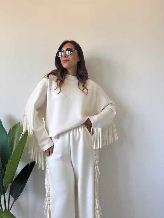 Felpa frange Lumina panna