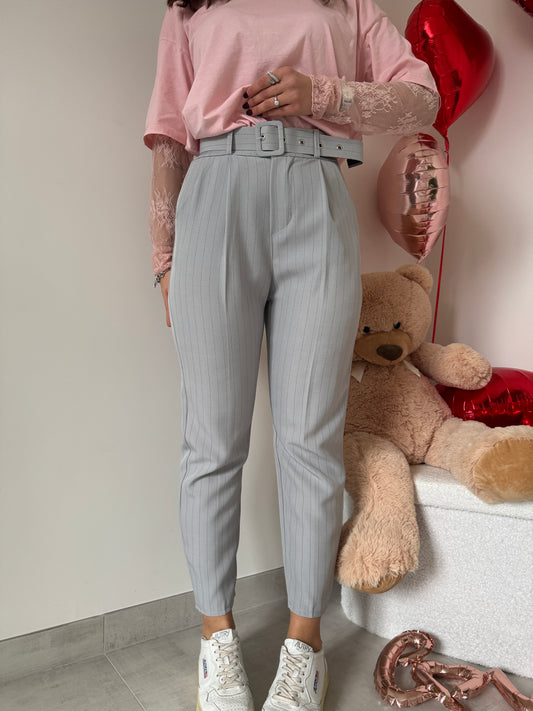 Pantalone sigaretta gessato