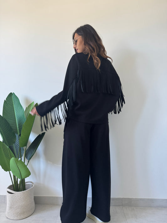 Felpa frange Lumina nera