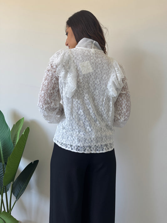 Camicia pizzo bianca