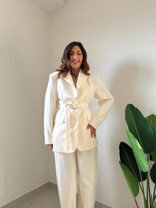 Giacca cintura Lumina panna