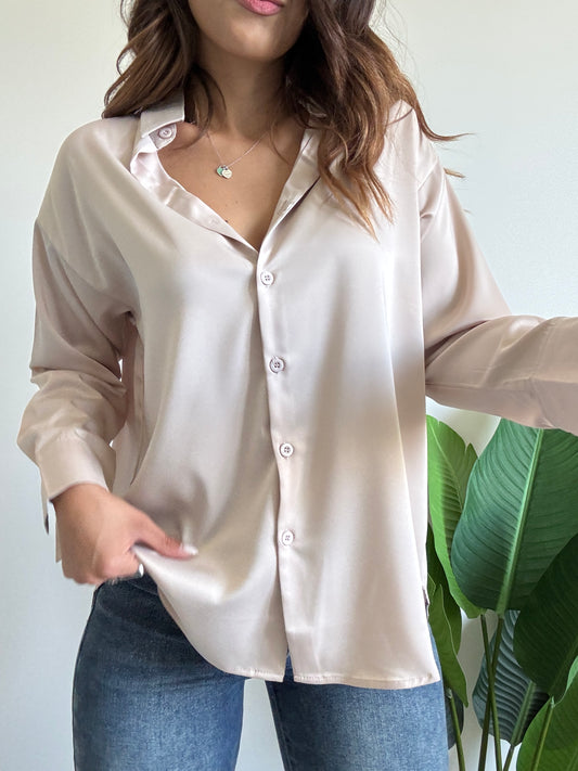 Camicia scivolata champagne