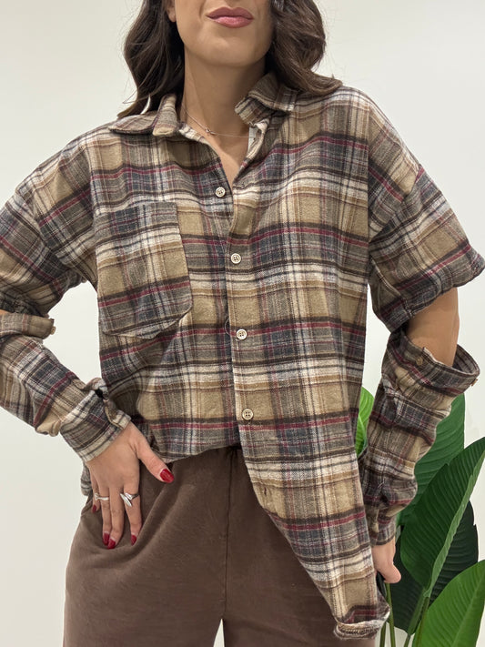 Camicia manicotti a quadri