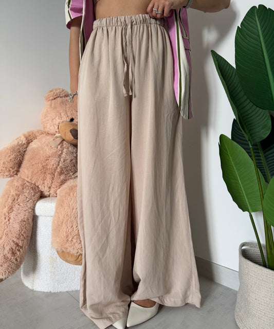 Pantalone palazzo beige