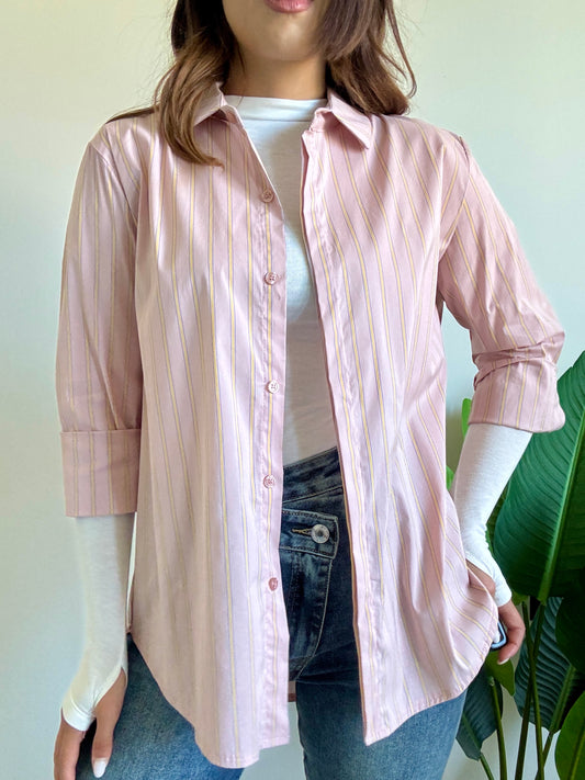 Camicia a righe rosa