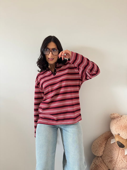 Maglia serafino bordeaux