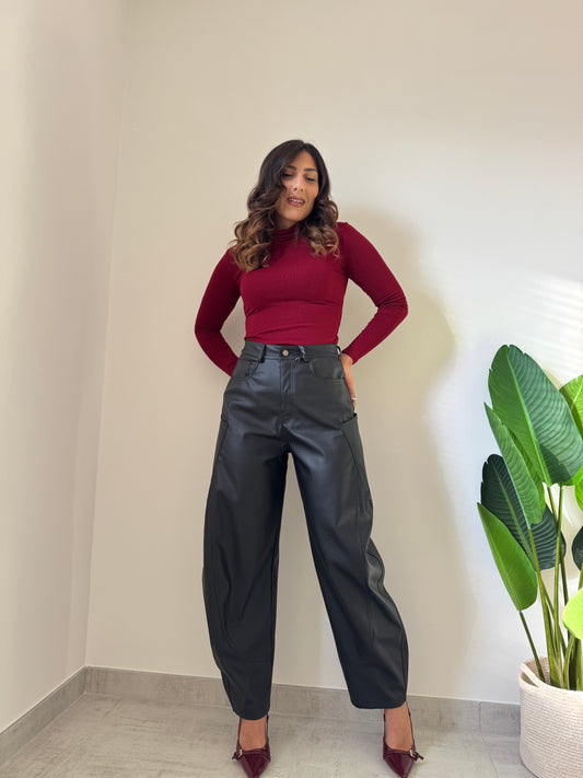 Pantalone Lumina ecopelle nero