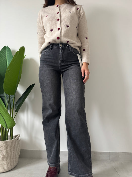 Jeans wide leg grigi