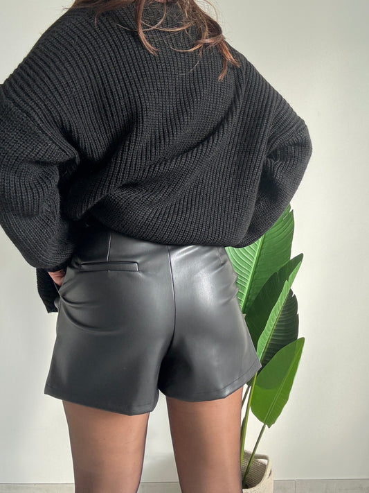 Shorts ecopelle nero