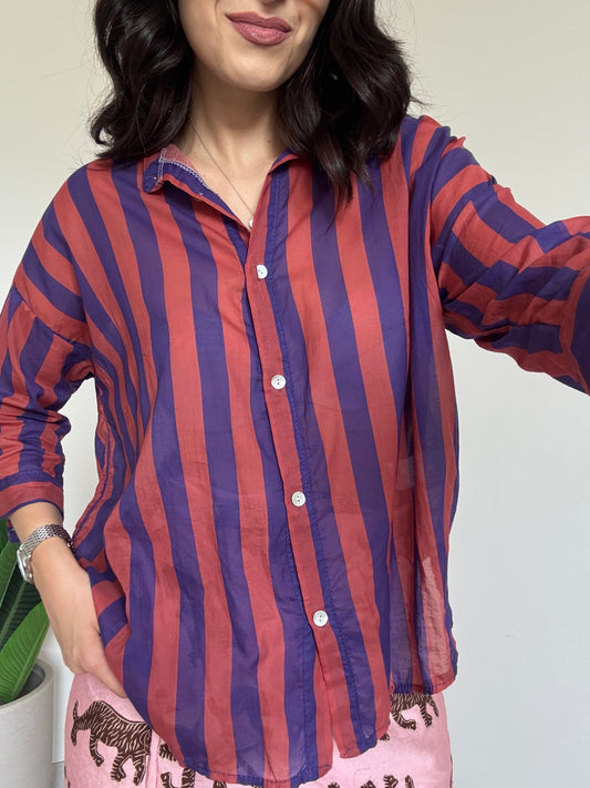 Camicia riga viola