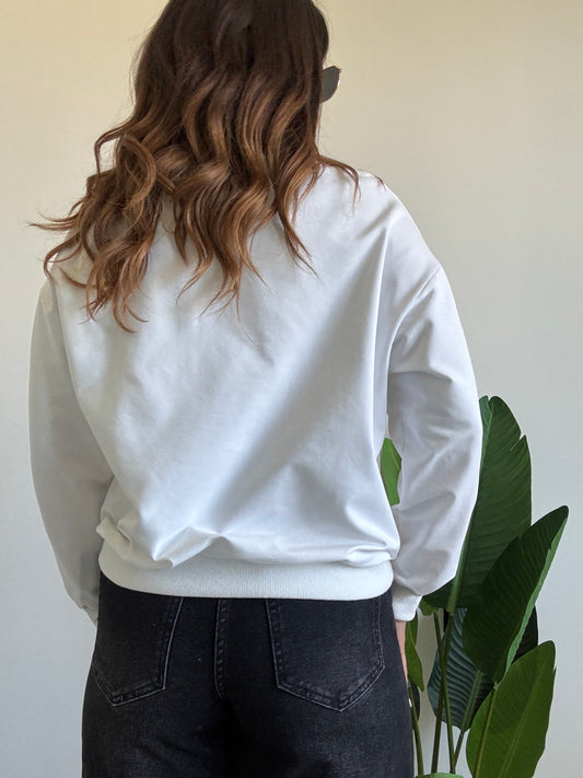 Felpa New York bianca