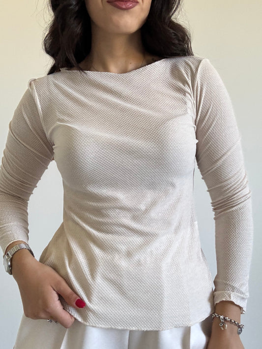 Maglia barchetta misto cashmere