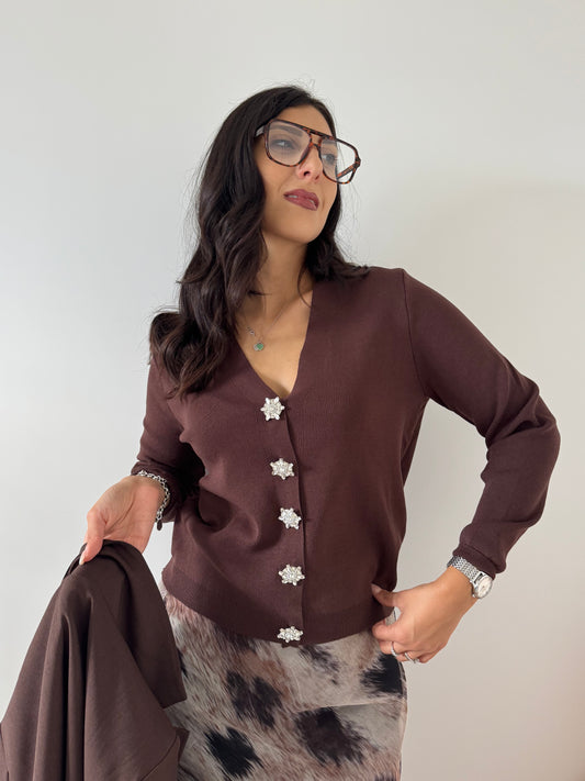 Cardigan elegant cioccolato
