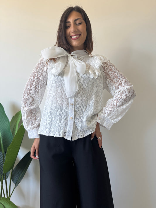 Camicia pizzo bianca