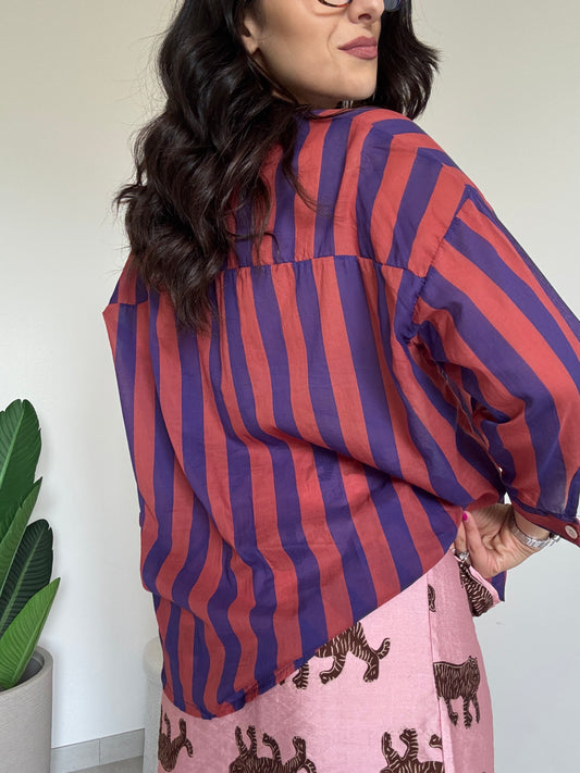 Camicia riga viola