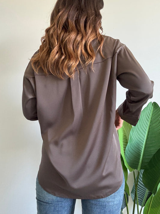 Camicia scivolata moro