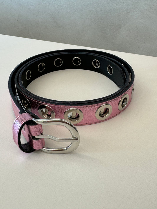 Cintura borchie rosa