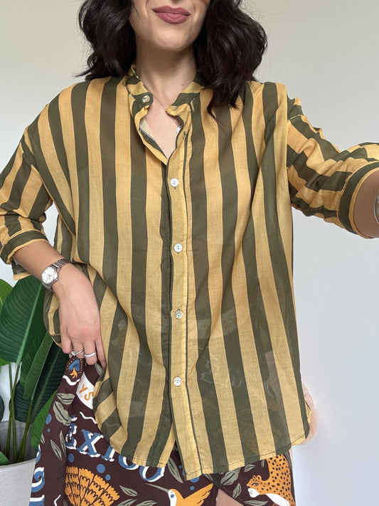 Camicia riga verde