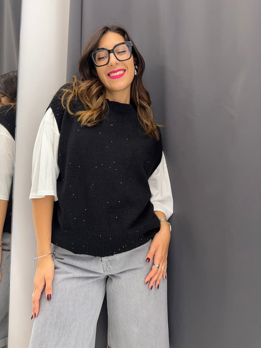 Gilet Susy Mix nero