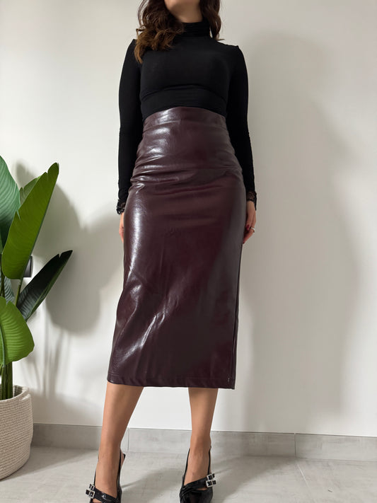 Gonna longuette vino