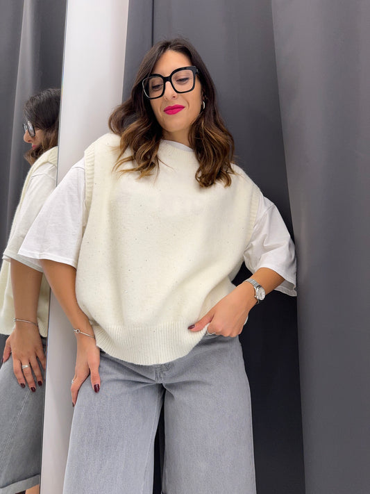 Gilet Susy Mix crema