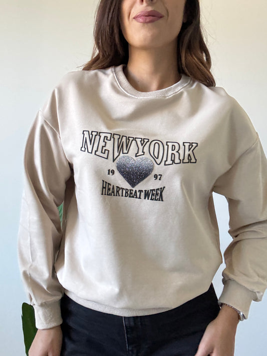 Felpa New York crema