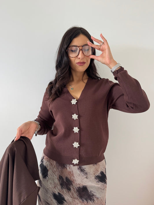 Cardigan elegant cioccolato