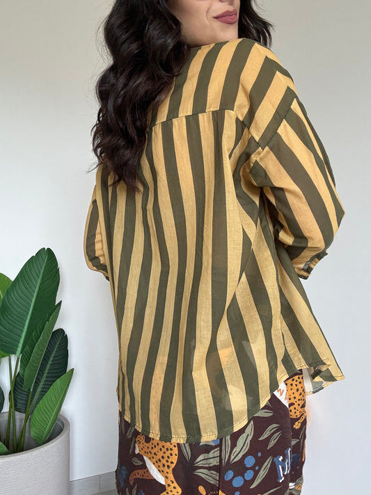 Camicia riga verde